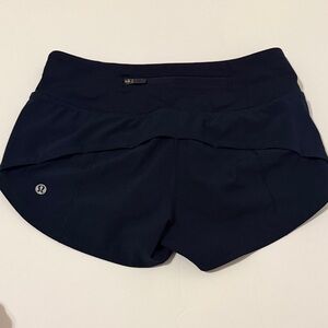 lululemon Navy Speed Up 2.5in Shorts - Size 0